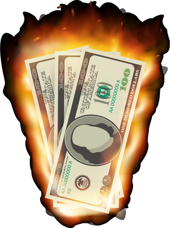Burning dollar